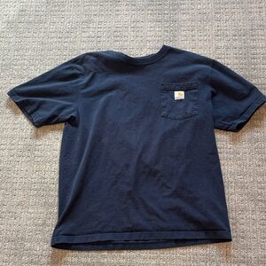 Carhartt Navy Short-Sleeve Pocket Tee with Logo